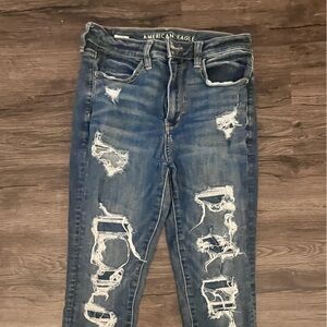 American Eagle Outfitters Women's Dark Blue Skinny Jeans